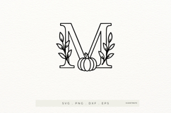 Letter M Autumn Alphabet | Line Art of the Letter M Product Image 1