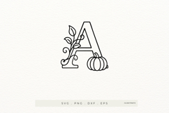 Letter A Autumn Alphabet | Line Art of the Letter A Product Image 1