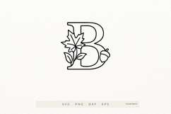 Letter B Autumn Alphabet | Line Art of the Letter B Product Image 1