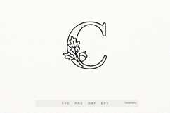 Letter C Autumn Alphabet | Line Art of the Letter C Product Image 1