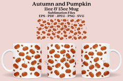 Autumn and Pumpkin coffee mug sublimation wrap glass mug wrap svg presized for 11oz and 15oz glass mug are sublimation files