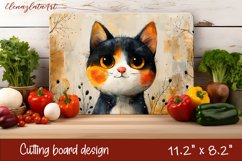 Cute cat cutting board sublimation, Funny cat sublimation Product Image 1