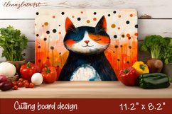 Cute cat cutting board sublimation, Funny cat sublimation Product Image 1