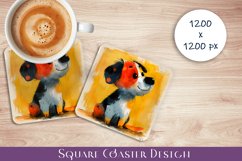 Funny dog coaster / sublimation animal coaster Product Image 1