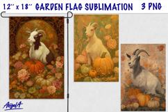 Autumn farmhouse garden flag sublimation Farm animal goat Product Image 1