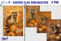 Autumn farmhouse garden flag sublimation Farm animal rabbit Product Image 1