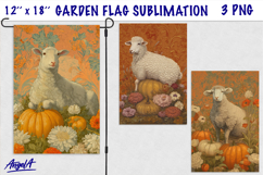 Autumn farmhouse garden flag sublimation Farm animal sheep Product Image 1