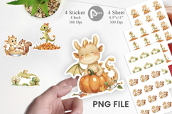 Autumn Baby Dragons Sticker Product Image 1