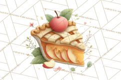 Cozy Fall Baking Clipart PNG, Pumpkin Pie Apple Bread Png Product Image 3