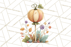 Cozy Fall Baking Clipart PNG, Pumpkin Pie Apple Bread Png Product Image 5