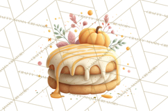 Cozy Fall Baking Clipart PNG, Pumpkin Pie Apple Bread Png Product Image 3