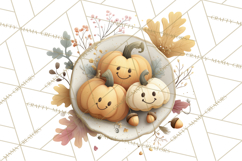 Cozy Fall Baking Clipart PNG, Pumpkin Pie Apple Bread Png Product Image 2