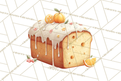 Cozy Fall Baking Clipart PNG, Pumpkin Pie Apple Bread Png Product Image 3