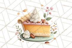 Cozy Fall Baking Clipart PNG, Pumpkin Pie Apple Bread Png Product Image 3