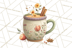 Cozy Fall Baking Clipart PNG, Pumpkin Pie Apple Bread Png Product Image 5