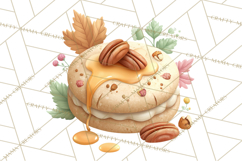 Cozy Fall Baking Clipart PNG, Pumpkin Pie Apple Bread Png Product Image 3