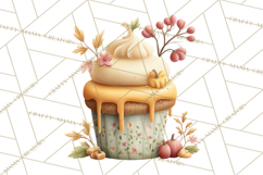 Cozy Fall Baking Clipart PNG, Pumpkin Pie Apple Bread Png Product Image 5
