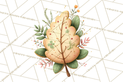 Cozy Fall Baking Clipart PNG, Pumpkin Pie Apple Bread Png Product Image 2