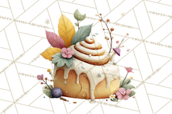 Cozy Fall Baking Clipart PNG, Pumpkin Pie Apple Bread Png Product Image 2