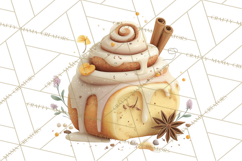 Cozy Fall Baking Clipart PNG, Pumpkin Pie Apple Bread Png Product Image 3