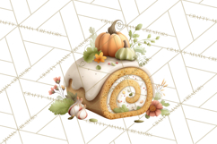Cozy Fall Baking Clipart PNG, Pumpkin Pie Apple Bread Png Product Image 2