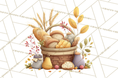 Cozy Fall Baking Clipart PNG, Pumpkin Pie Apple Bread Png Product Image 4