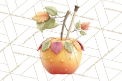 Cozy Fall Baking Clipart PNG, Pumpkin Pie Apple Bread Png Product Image 4