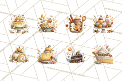 Cozy Fall Baking Clipart PNG, Pumpkin Pie Apple Bread Png Product Image 6