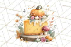 Cozy Fall Baking Clipart PNG, Pumpkin Pie Apple Bread Png Product Image 3