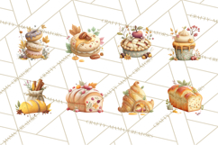Cozy Fall Baking Clipart PNG, Pumpkin Pie Apple Bread Png Product Image 5