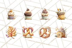 Cozy Fall Baking Clipart PNG, Pumpkin Pie Apple Bread Png Product Image 4