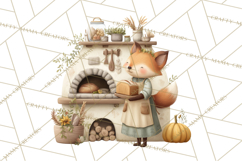 Autumn Baking Critters, Fall Clipart Png, Autumn Animals Product Image 5