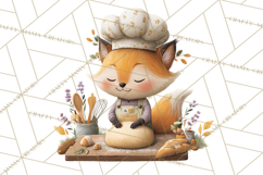 Autumn Baking Critters, Fall Clipart Png, Autumn Animals Product Image 3