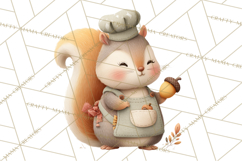 Autumn Baking Critters, Fall Clipart Png, Autumn Animals Product Image 5