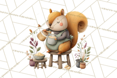 Autumn Baking Critters, Fall Clipart Png, Autumn Animals Product Image 3