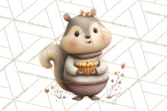 Autumn Baking Critters, Fall Clipart Png, Autumn Animals Product Image 3