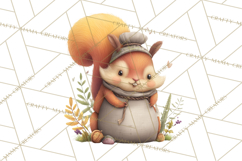 Autumn Baking Critters, Fall Clipart Png, Autumn Animals Product Image 4