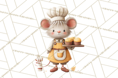 Autumn Baking Critters, Fall Clipart Png, Autumn Animals Product Image 4