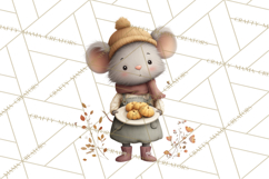 Autumn Baking Critters, Fall Clipart Png, Autumn Animals Product Image 5