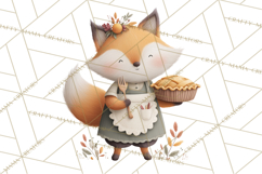 Autumn Baking Critters, Fall Clipart Png, Autumn Animals Product Image 4