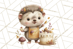 Autumn Baking Critters, Fall Clipart Png, Autumn Animals Product Image 5