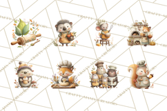 Autumn Baking Critters, Fall Clipart Png, Autumn Animals Product Image 5