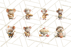 Autumn Baking Critters, Fall Clipart Png, Autumn Animals Product Image 2