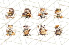 Autumn Baking Critters, Fall Clipart Png, Autumn Animals Product Image 3