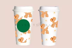 autumn balloon dog starbucks 16oz hot cup tumbler wrap svg presized template for tumbler grande suitable for cricut and silhouette
