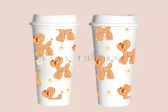 autumn balloon dog starbucks 16oz hot cup tumbler wrap svg presized template for tumbler grande suitable for cricut and silhouette