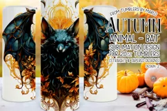 Autumn Tumbler Sublimation, Autumn Animal, Bat Tumbler, d2 Product Image 1