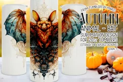 Autumn Tumbler Sublimation, Autumn Animal, Bat Tumbler, d3 Product Image 1