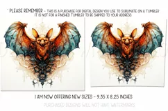 Autumn Tumbler Sublimation, Autumn Animal, Bat Tumbler, d3 Product Image 2