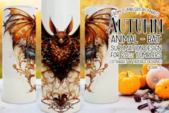 Autumn Tumbler Sublimation, Autumn Animal, Bat Tumbler, d5 Product Image 1